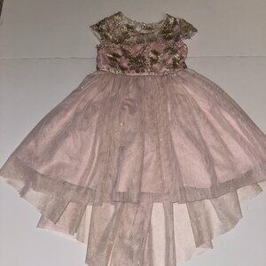 Rare Editions Little Girls Embroidered Hi Low Dress w/Mesh Skirt Size 4T EASTER